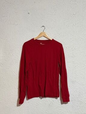 George Men’s Long Sleeve Shirt Size Small 34-36 Red Crew Neck Basic